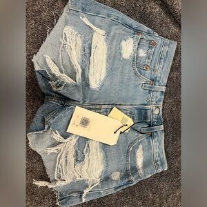 Blue wash Levi Shorts